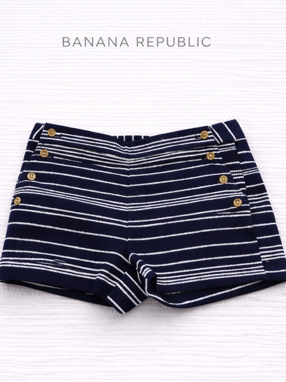 Banana Republic Nautical Sailor Shorts Navy Stripe Sz 10
